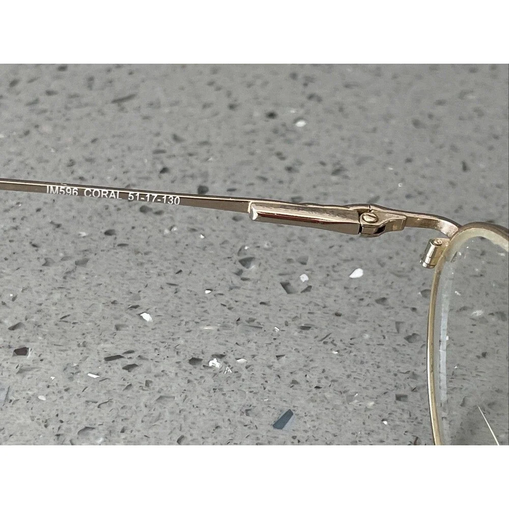 Lawrence Eyewear Eyeglasses Frames ONLY IM596 Coral 51-17-130 Pink/Gold Italy